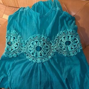 Free People Turquoise Knit Top